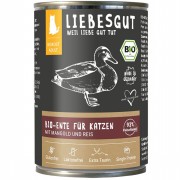 Bio Ente mit Mangold und Reis 400g Katze Nassfutter Liebesgut