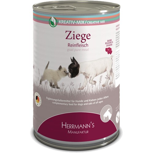 48er-SET 100% Ziege NICHT BIO  400g Hund und Katze Nassfutter Herrmann