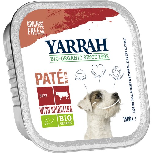 48er-SET Bio Pastete Getreidefrei mit Rind 150g Hund Nassfutter Yarrah