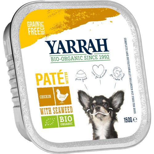 48er-SET Bio Pate mit Huhn 150g Hund Nassfutter Yarrah