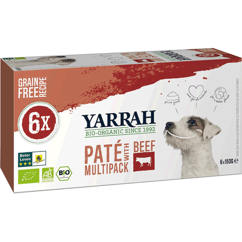 Bio Multi-Pack für Hunde Pate Rind Spirulina Hund Nassfutter Yarrah