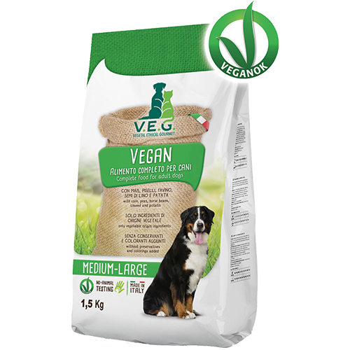 VEGAN Dog Medio (Medium-Large) NICHT BIO 1,5kg Hund Trockenfutter V.E.G.