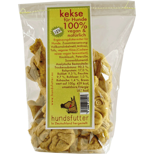 Snacks in Hundeform knusprig mit veganem Käse 150g Tüte NICHT BIO Hund Keks Hundsfutter